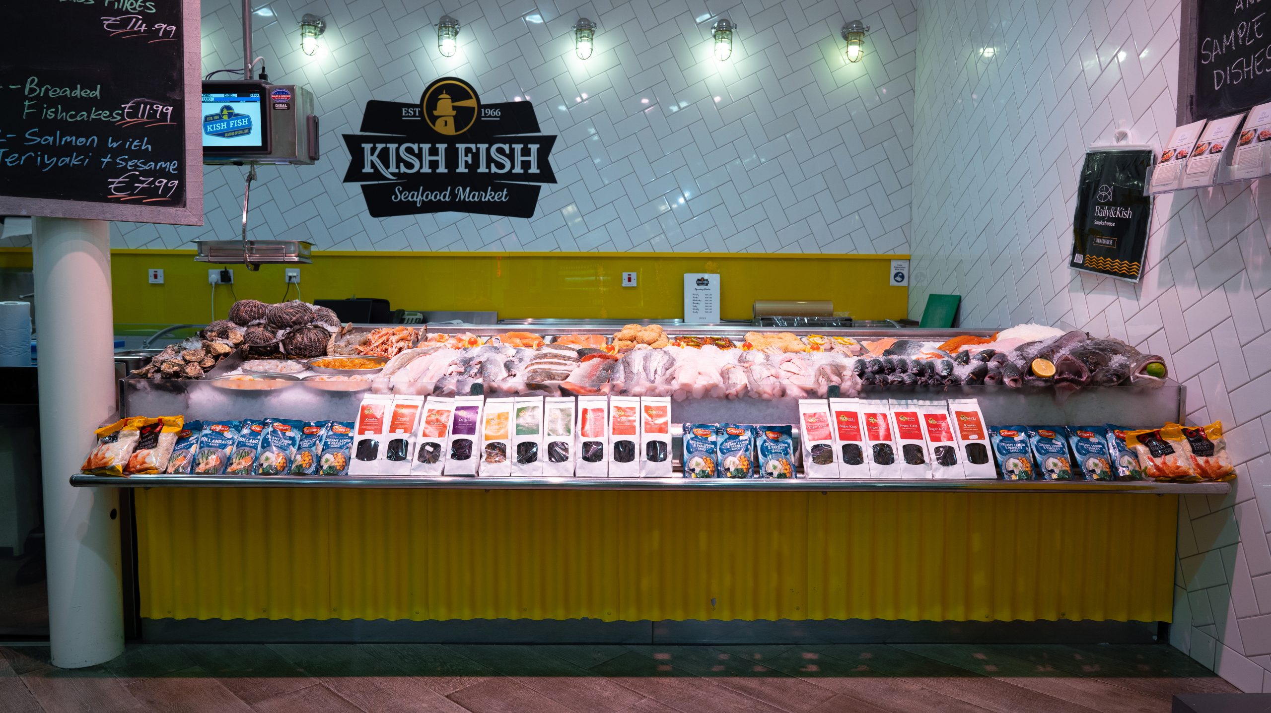 A selection of fresh fish at Kish Fish